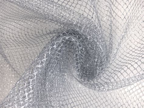 silver metallic mesh stretchy fabric|silver deco mesh.